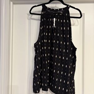 Lane Bryant Black and White Sleeveless Blouse